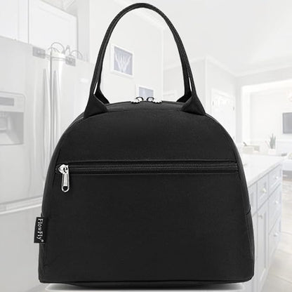 FlowFly Insulated Lunch Cooler Bag - Tote Bag Organizer for Women/Men, Black