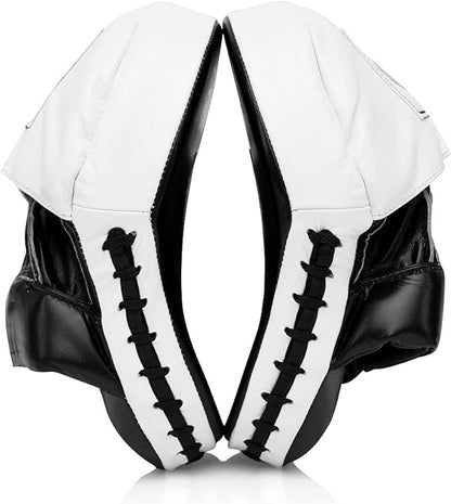 Fairtex FMV9 Contoured Focus Mitts |Striking Accuracy & Protection for Boxing, Muay Thai, Kickboxing |Ergonomic Design, Soft Padding, Secure Fit Leather