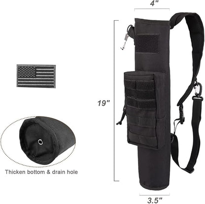 KRATARC Archery Lightweight Back Arrow Quiver Dual Use Foldable Compact Hip Arrows Bag with Molle System Pocket Hanged for Target Shooting Hunting