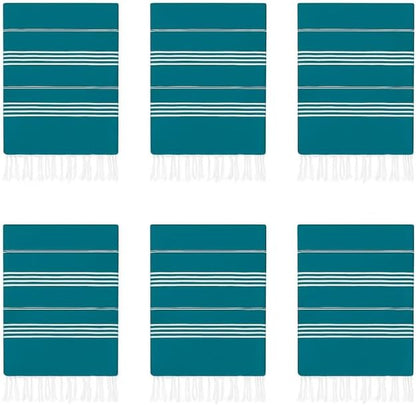 HAVLULAND Turkish Beach Towels Oversized -100% Turkish Cotton Super Soft Lightweight - Absorbent and Quick Drying Bath Towel - Sand Free Beach Towel - Turkish Towels for Adults (Teal, 12 Pack)