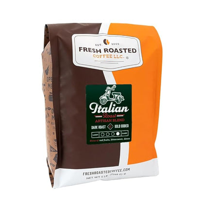 Fresh Roasted Coffee, Italian Roast, 5 lb (80 oz), Dark, Kosher, Whole Bean