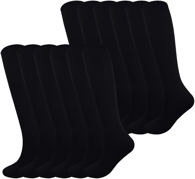 Fitliva Knee High Long Sports Socks Unisex Multicolor 3/6/12 Pairs