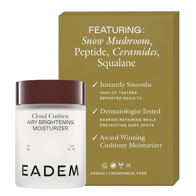 EADEM Cloud Cushion, Face Moisturizer Cream, Skin Care Ultra Repair Cream, Skin Barrier Repair, Hydrating Skincare Cleanser & Moisturizer with Peptides & Ceramides, Face Cleanser, 1.69 oz