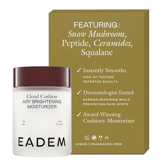 EADEM Cloud Cushion, Face Moisturizer Cream, Skin Care Ultra Repair Cream, Skin Barrier Repair, Hydrating Skincare Cleanser & Moisturizer with Peptides & Ceramides, Face Cleanser, 1.69 oz