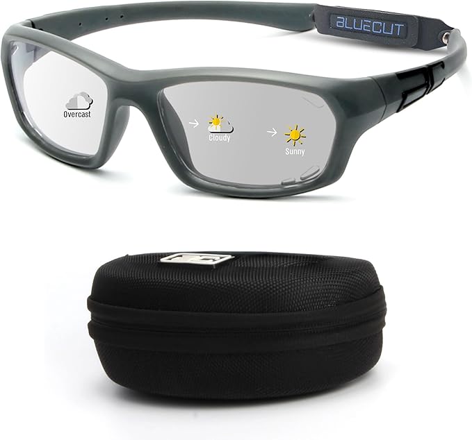BLUE CUT Sports Protection Goggles, Photochromic Lenses Safety Glasses for Basketball, Pickleball Indoor Outdoor Sports