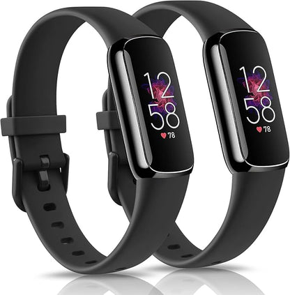 2 Pack Bands for Fitbit Luxe Bands Women Men, Soft Silicone Wristband Replacement Strap for Fitbit Luxe/Luxe Special Edition Fitness Tracker