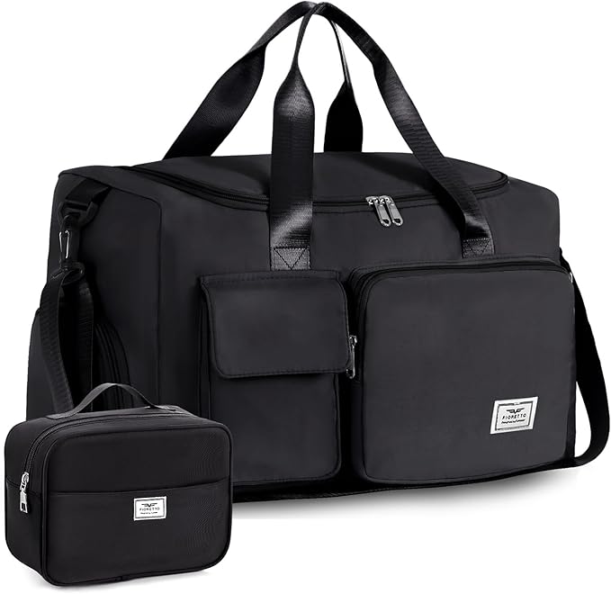 FIORETTO Women's Gym Duffle Bag with Shoes Compartment, 37L Capacity, Ideal for Travel, Gym, Sports, Duffel, Weekender