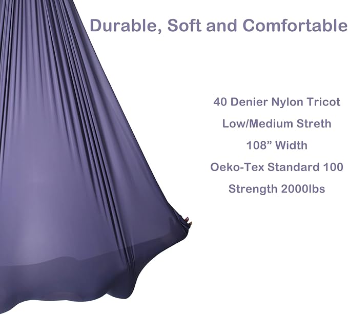 F.Life Aerial Silk Yoga Hammock & Swing for yoga Inversion,Strength training,starter hardware kit