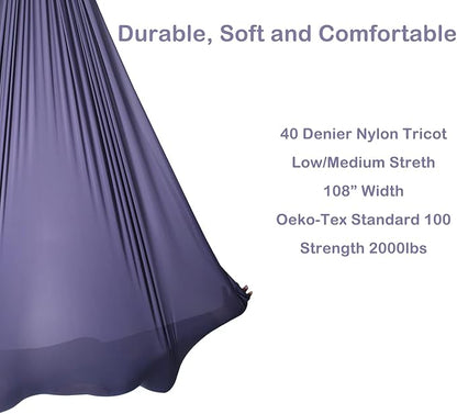 F.Life Aerial Silk Yoga Hammock & Swing for yoga Inversion,Strength training,starter hardware kit