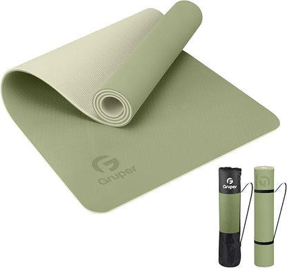 Yoga Mat Non Slip, Eco Friendly Fitness Exercise Mat with Carrying Strap,Pro Yoga Mats for Women,Workout Mats for Home, Pilates and Floor Exercises