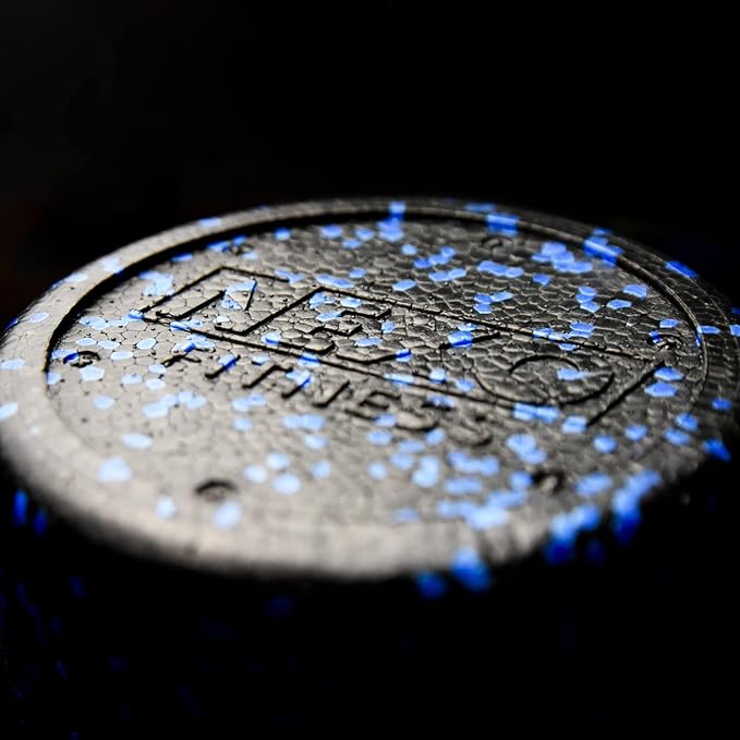 High-Density Round Foam Roller for Muscle Soreness Recovery, Exercise, Massage - 18", 24", 36" Blue Fleck (24 Inch)