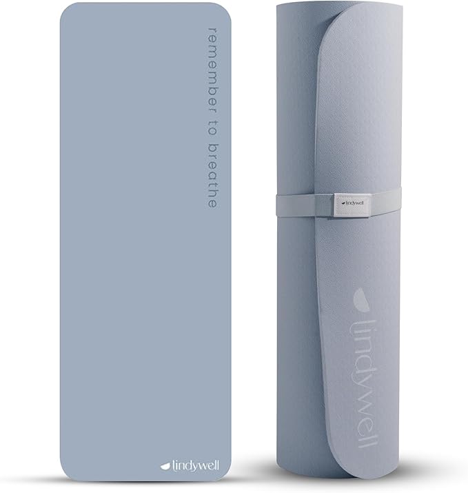 Lindywell Pilates Yoga Workout Mat Non Slip 6mm, 8mm, 10mm Thick - 6ft x 26in