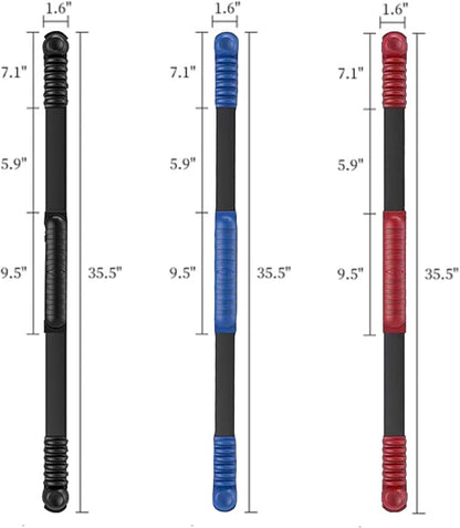 Fitness Exercise Bar,Elastic Fitness Bar,High Frequency Vibration Training Fat Buring Workout Bar for Yoga Pilates Sports,Power Twister for Arm,Abdominal Muscles Strength Exercises In Home Gym