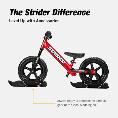 Strider 12??Snow Skis Set - Transform Balance Bike into Sled - Fits All Our 12??Balance Bikes - For Kids 1 to 4 Years - Tool-Free Assembly