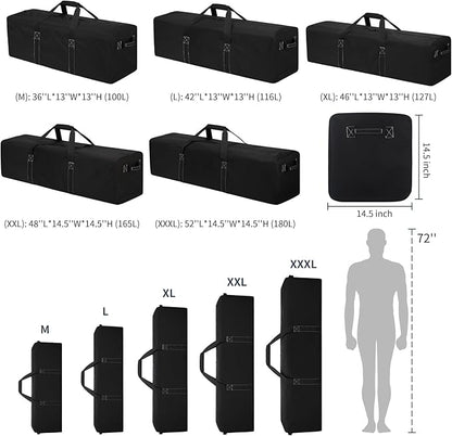 48 Inch Duffle Bag for Travel Camping - 165L Extra Large Heavy Duty Duffel Bag, Sport Equipment Storage Bag with 2 Sides Handles-Black