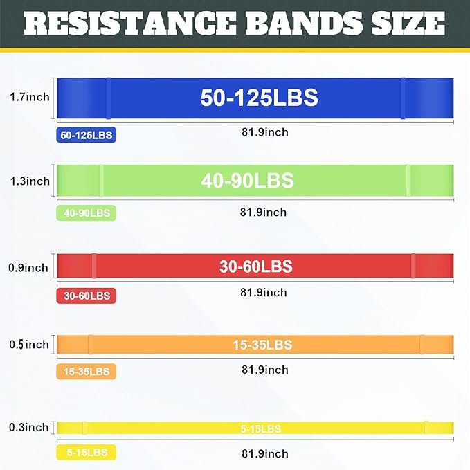 Exercise Bands Resistance Bands for Working Out,Pull Up Bands Set,at Home Workout Equipment,Workout Bands for Men and Women,Stretch Bands for Exercise