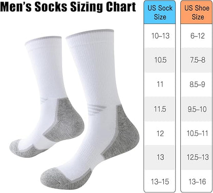 JOYNÉE 5/10 Pairs Mens Lightweight Athletic Crew Socks Cushioned Breathable Long Socks for Sports Running