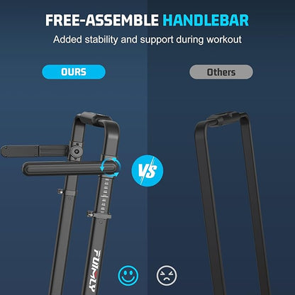 Walking Pad Treadmill with Desk Workstation, 10% Incline Foldable Treadmill with Handrail, 300lbs Capacity, 3 Control Methods, 8 in 1 Folding Treadmills for Home Office