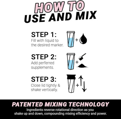 HELIMIX 2.0 Vortex Blender Shaker Bottle Holds upto 28oz | No Blending Ball or Whisk | USA Made | Portable Pre Workout Whey Protein Drink Shaker Cup | Mixes Cocktails Smoothies Shakes | Top Rack Safe