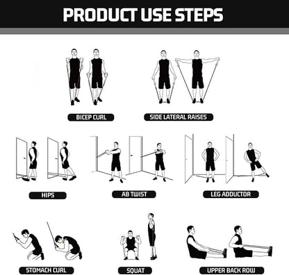 VEICK Resistance Bands, Exercise Bands for Working Out with Handles, Elastic Workout Bands for Men Women, Exercising Bands for Strength Training Equipment at Home Gym