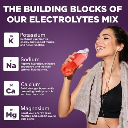 Keto Vitals Antioxidant Electrolytes Powder - Blend Keto Electrolytes with Potassium, Magnesium, Sodium, & Calcium - No Sugar Electrolyte Drink Mix & Hydration Powder, 60 Servings, BlackBerry