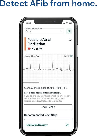 KardiaMobile 1-Lead Personal EKG Monitor – Record at Home – Detects AFib & Irregular Arrhythmias – Easy Results in 30 Seconds – Works w/Most Smartphones