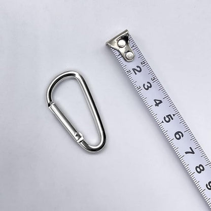 30PCS Aluminum Carabiner Clips, 2" D Shape Spring Snap Hooks Carabiner with 30PCS Keyring Keychain Hook