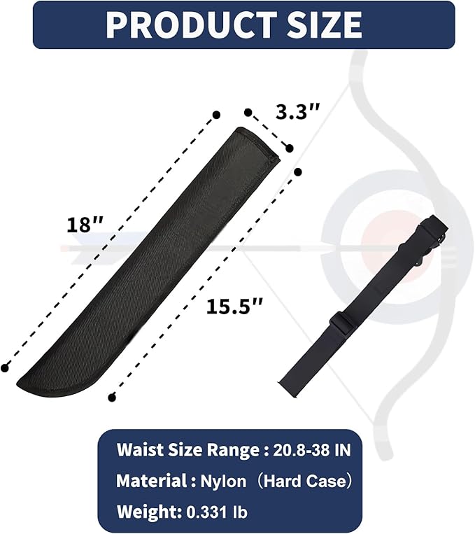 Hard Case Hip Quiver with Adjustable Belt,Wear-Resistant Arrow Quiver for Compound Bow,Quiver Arrow Holder for Archery, Hunting Lightweight Archery Quiver