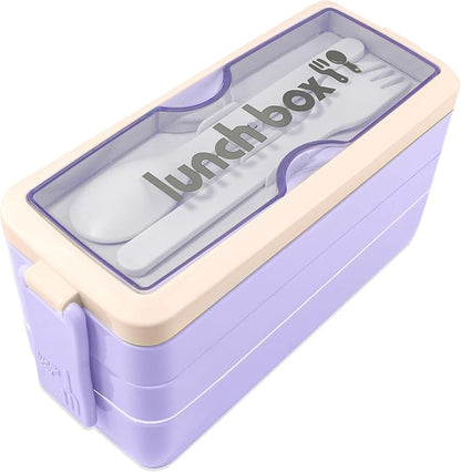 Iteryn Bento Box Lunch Box, 3 Layers Stackable Lunch Containers with Compartments - Leakproof Meal Prep Containers