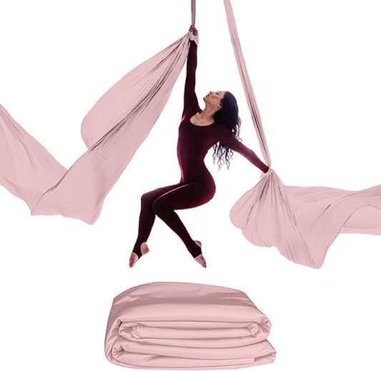 15/25 Yards Aerial Silk Professional Indoor Aerial Yoga Hammock Fabric Outdoor Fitness Silk for Dance, Circus Training, Home Gym