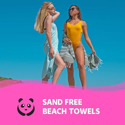 HAVLULAND Turkish Beach Towels Oversized -100% Turkish Cotton Super Soft Lightweight - Absorbent and Quick Drying Bath Towel - Sand Free Beach Towel - Turkish Towels for Adults (Black, 12 Pack)