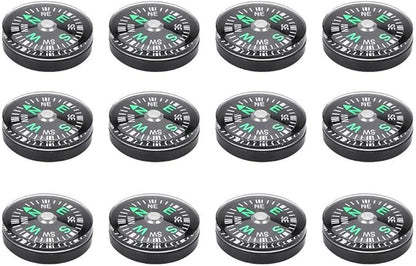 12 Pcs Button Compass 20mm Mini