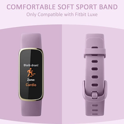 2 Pack Bands for Fitbit Luxe Bands Women Men, Soft Silicone Wristband Replacement Strap for Fitbit Luxe/Luxe Special Edition Fitness Tracker