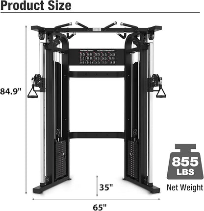 Functional Trainer Cable Machine, Cable Crossover Exercise Machine for Home & Commercial Gym, All in One Home Gym System Cable Machine and Dual Weights Stack for Cable Workout