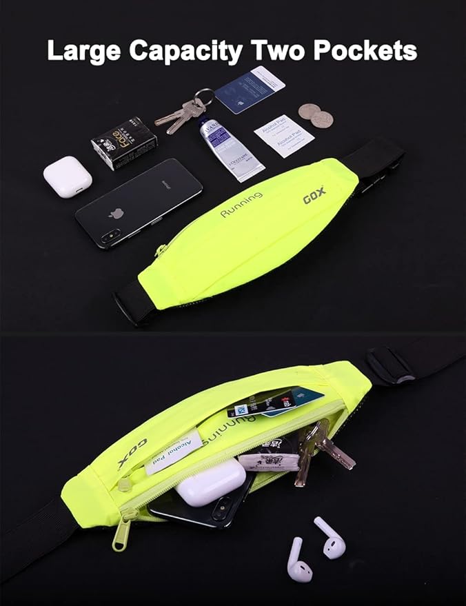 Gox Fanny Pack For Men Running Pouch Belt,Phone Holder Waist Pack Sport Hiking Walking Traveling (green)