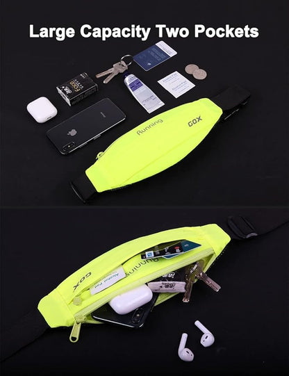 Gox Fanny Pack For Men Running Pouch Belt,Phone Holder Waist Pack Sport Hiking Walking Traveling (green)