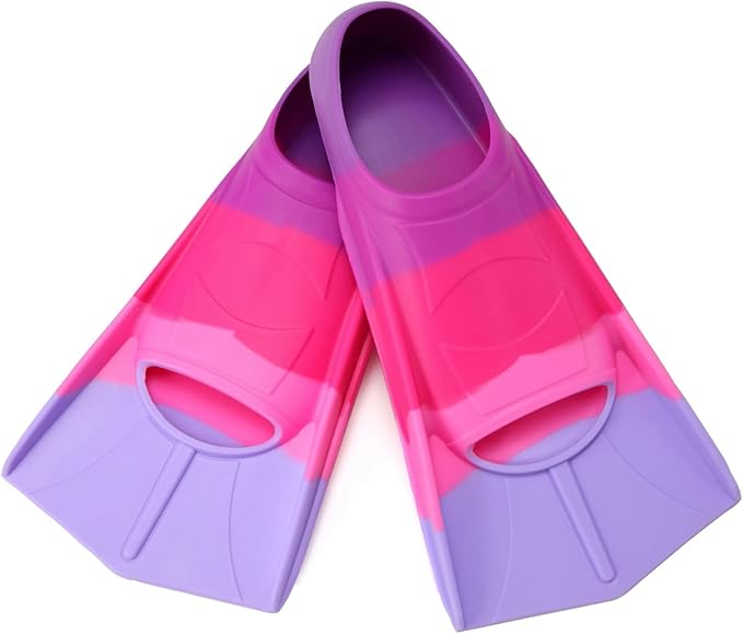 Kids Swim Fins,Short Kids Fins Youth Swimming Flippers for Lap Swimming Training for Children Girls Boys Beginners