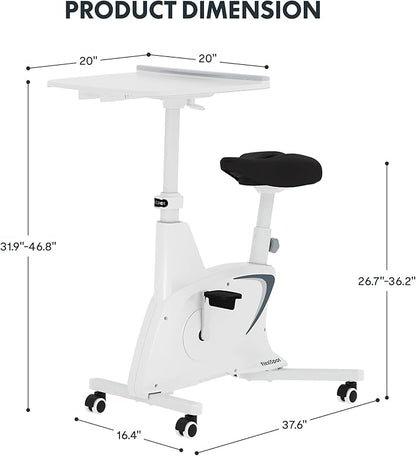 FLEXISPOT Exercise Bike with 2D Desktop, Space Saving Under Desk Bike with Removable Desk, Stationary Bikes Indoor Bikes with 300LBS Heavy Duty 8-Level Resistance Flywheel Optional LCD, V9PRO/V9MAX