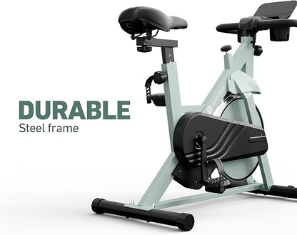 DeerRun Exercise Bike, Indoor Cycling Bike Brake Pad/Adjustable Magnetic Stationary Bike with App, Low Noise Workout Bike for Home Cardio 300lbs Weight Capacity with Pad Mount & LCD Monitor