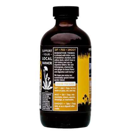 Herbal Revolution Digestive Tonic - Certified Organic Non-GMO Apple Cider Vinegar Infused with Honey, Burdock Root, Dandelion, Lemon Balm & More, Made Using Regenerative Farming Practices - 8 Fl Oz