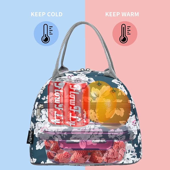 FlowFly Insulated Lunch Cooler Bag - Tote Bag Organizer for Women/Men, Plum