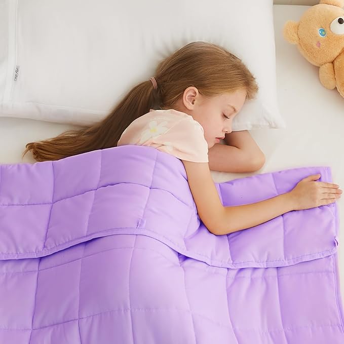 L'AGRATY Weighted Blanket - 36"x48" 3lbs Weighted Blanket Microfiber Material with Glass Beads Small Blanket for All-Season Summer Fall Winter Soft Thick Blanket