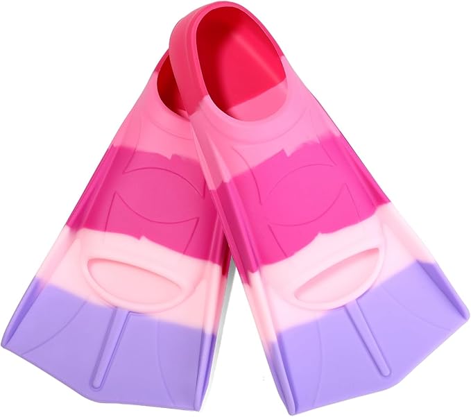 Kids Swim Fins,Short Kids Fins Youth Swimming Flippers for Lap Swimming Training for Children Girls Boys Beginners