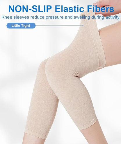 2 Pairs Knee Compression Sleeves for Women, Lightweight Thin Knee Sleeves for Knee Pain Relief, Knee Warmers Knee Brace Undersleeve, Knee Brace for Daily Use