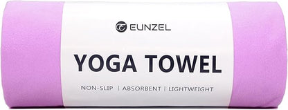 Eunzel Hot Yoga Towel Non Slip Yoga Mat Towel Non-Slip Sweat Absorbent Microfiber Towel for Hot Yoga, Pilates and Workout 72" x 26.5", Purple
