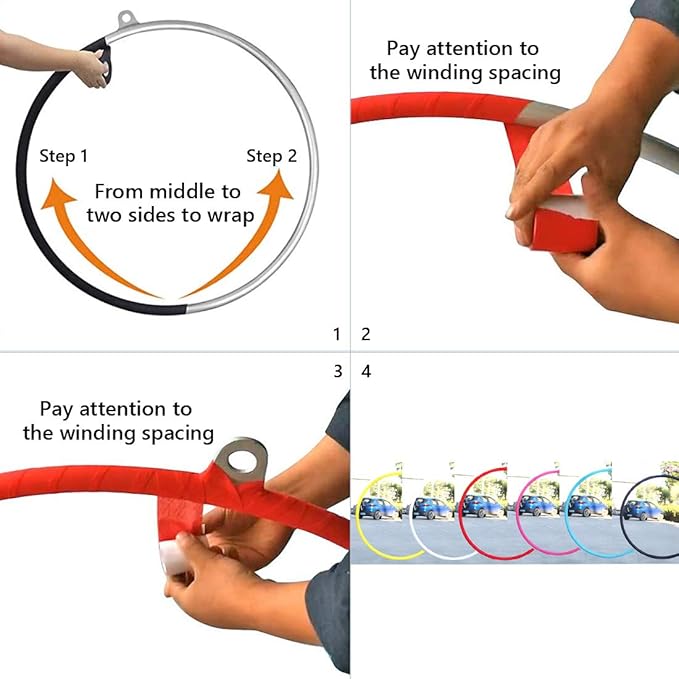 PRIOR FITNESS Premium Lyra Hoop Tape, Aerial Lyra Hoop Anti Skid Tape, 16.4ft/5m Aerial Hoop Lyra Tape Non-Slip Grip Tapes Yoga Rig Tape for Exercises Gymnastics Acrobatics Kinesiology