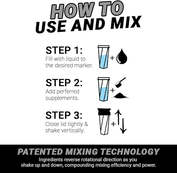 HELIMIX 2.0 Vortex Blender Shaker Bottle Holds upto 28oz | No Blending Ball or Whisk | USA Made | Portable Pre Workout Whey Protein Drink Shaker Cup | Mixes Cocktails Smoothies Shakes | Top Rack Safe