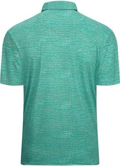 Esabel.C Jacquard Golf Shirts for Men Moisture Wicking Short Sleeve Performance Dry Fit Active Mens Polo Shirts