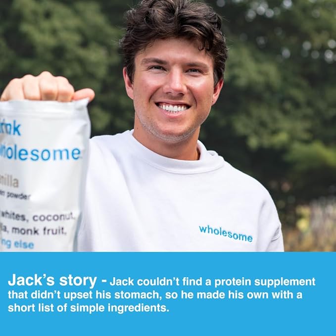 drink wholesome Vegan Chocolate Almond Protein Powder | for Sensitive Stomachs | Additive & Dairy Free | No Artificial Sweeteners | No Bloating, Farts or Gas | No Constipation or Diarrhea