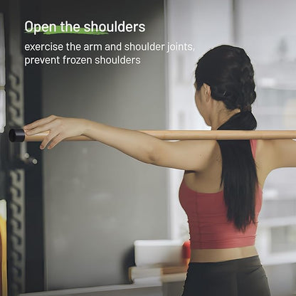 Slim Panda Yoga Stick, 5ft Natural Bamboo Stick with Rubber Ends, Exercise Stretching Stick for Yoga, Stretching, Balance and Correcting Posture, Rehabilitation Physical Therapy Aids